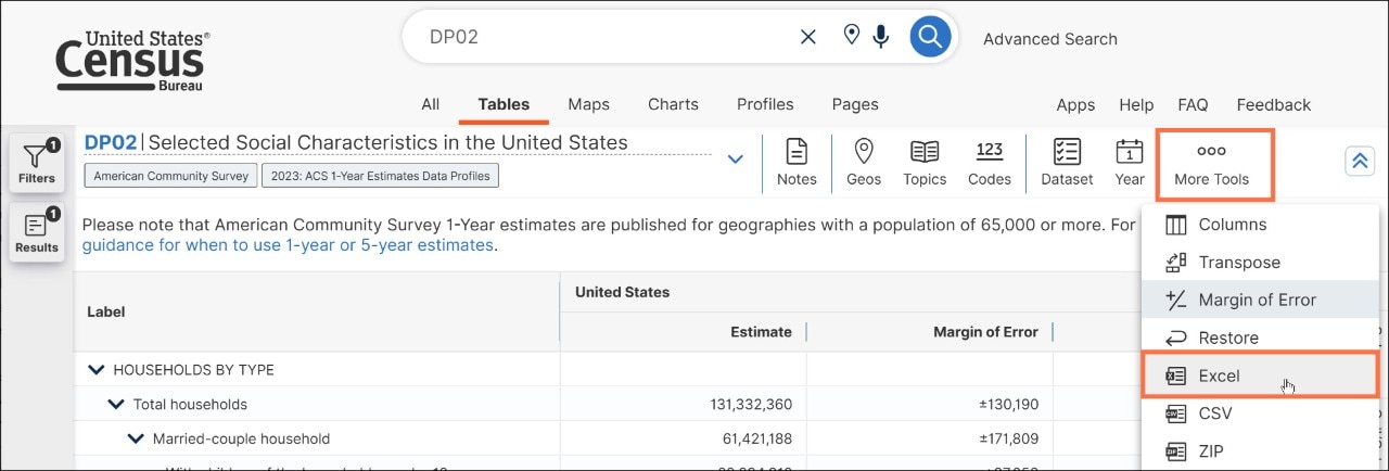 Can I export tables? Image