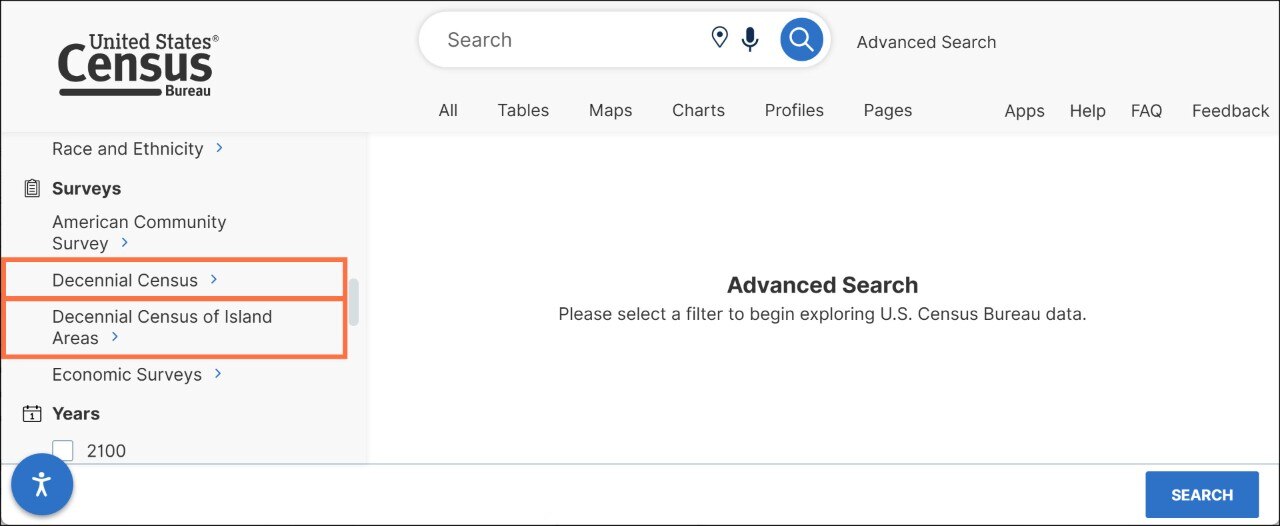 How can I access 2020 Census data on data.census.gov? Image
