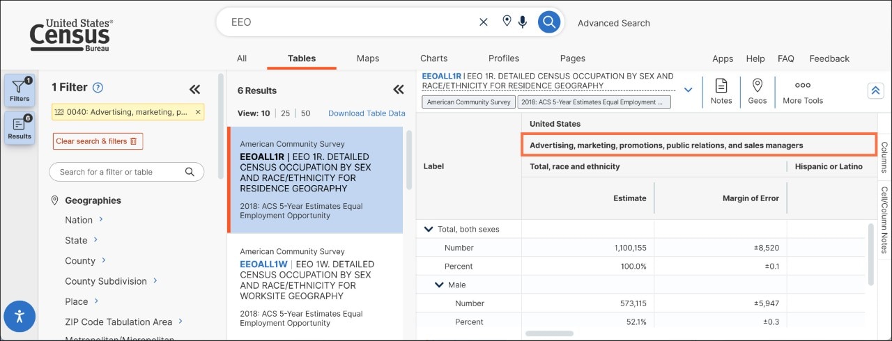 How can I access Equal Employment Opportunity (EEO) Tabulation data? Image