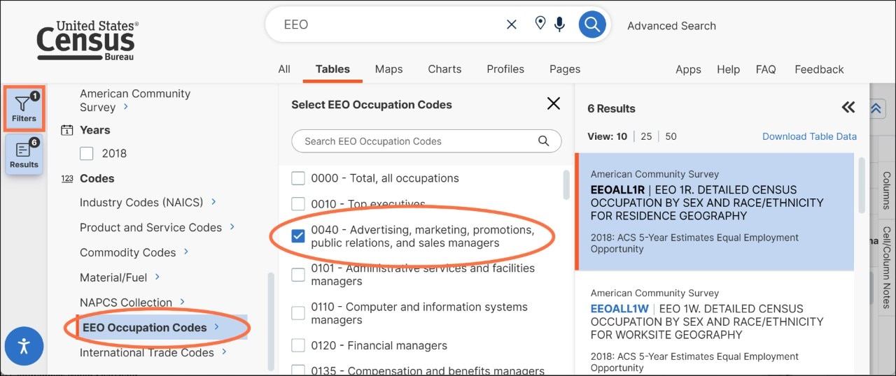 How can I access Equal Employment Opportunity (EEO) Tabulation data? Image