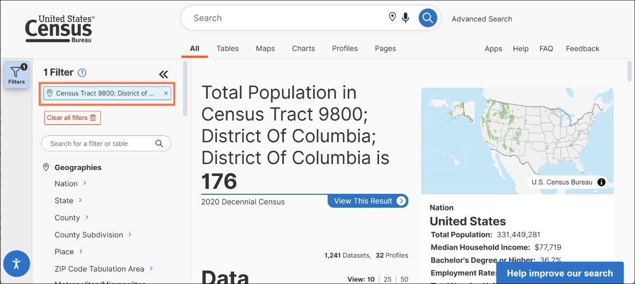 How do I search by address using data.census.gov? Image