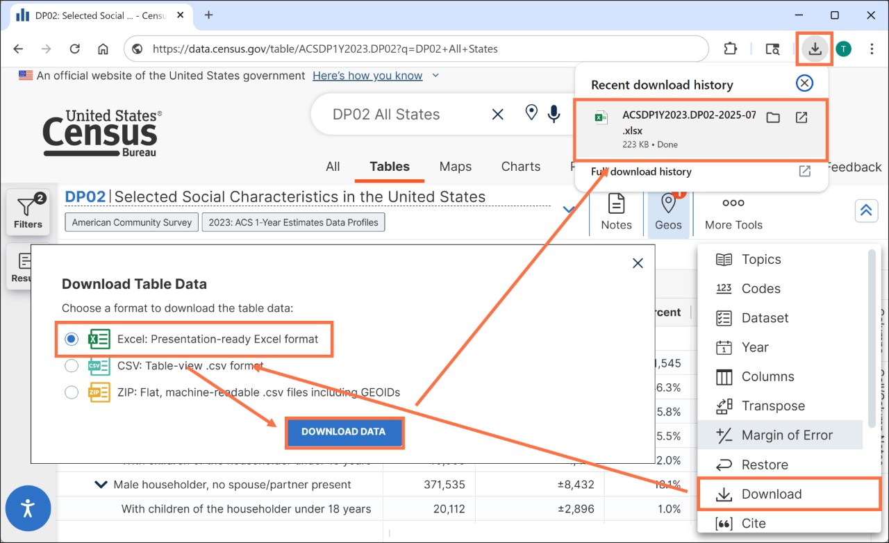 Why doesn’t my download look like the table? Image