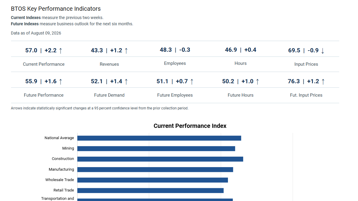 Preview of Business Trends and Outlook Survey Page