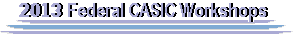 2013 Federal CASIC Workshops