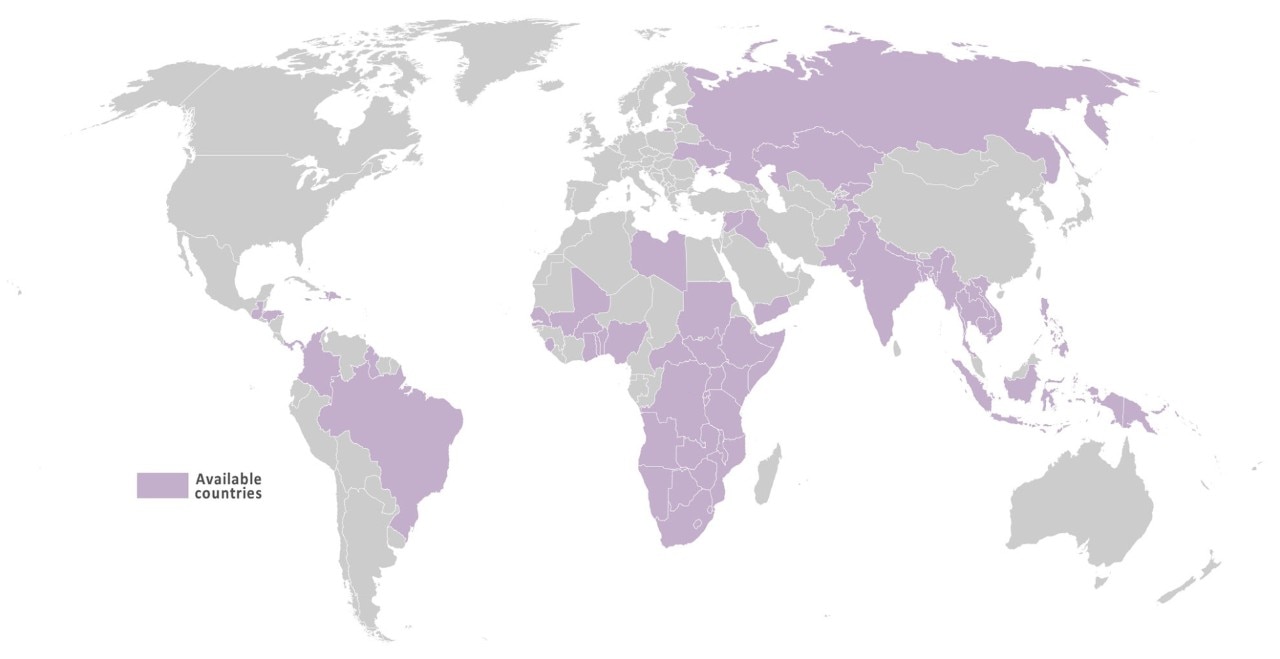 Map of available Subnational Population Data by Geographic Area