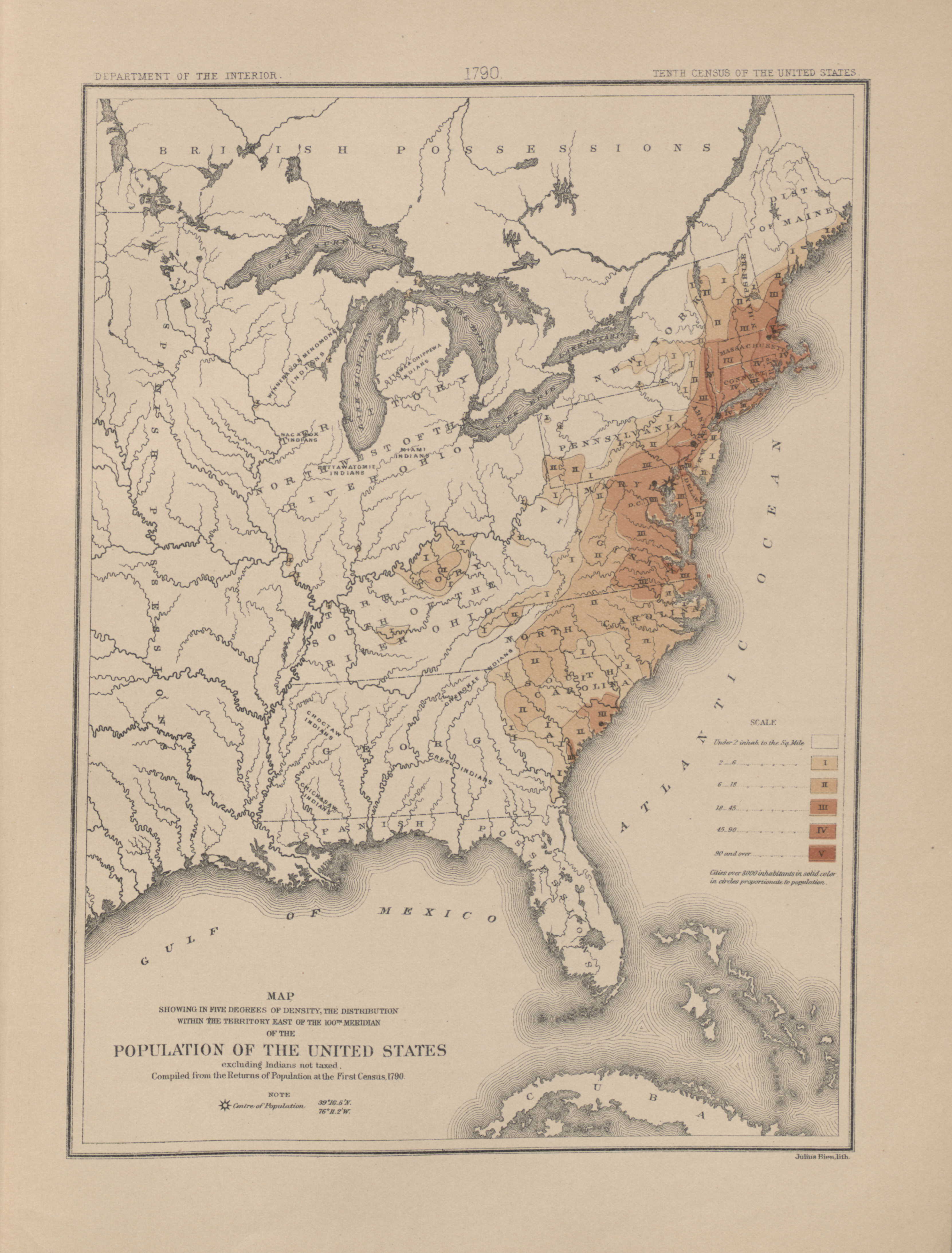 Map United States 1790 1790 Population Map