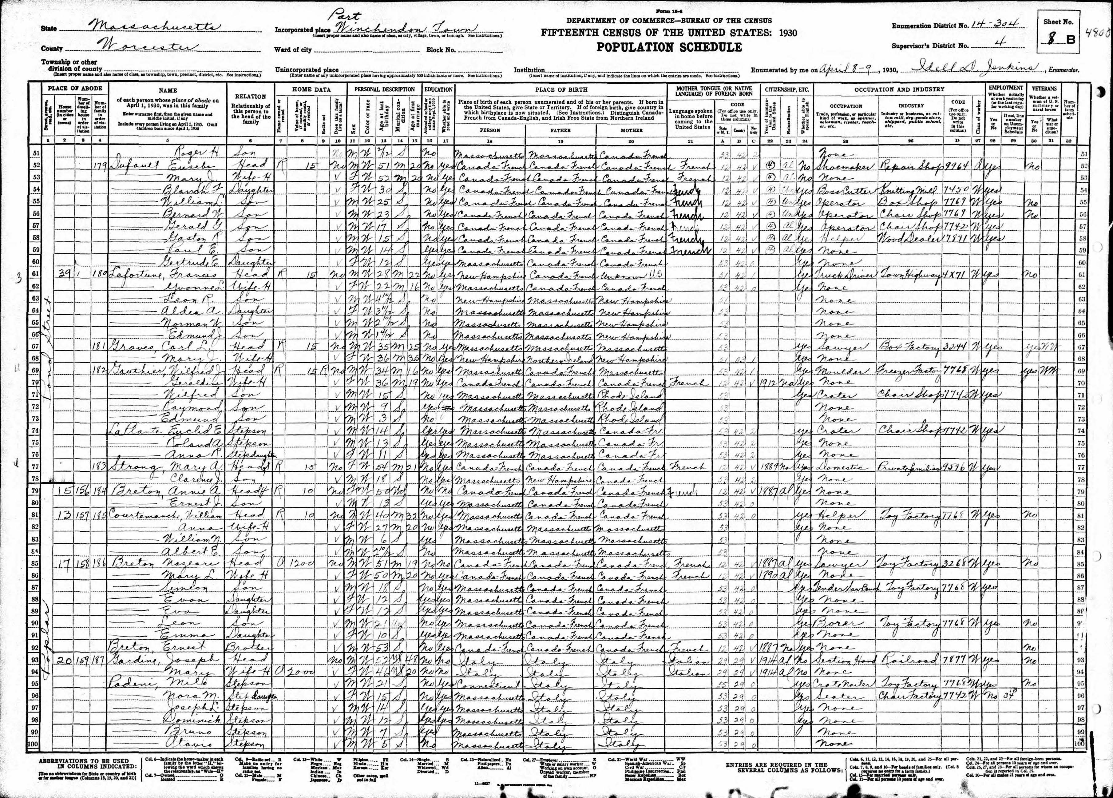 1930 Census Questionnaire