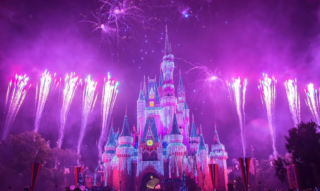 Fireworks over Disneyland's castle