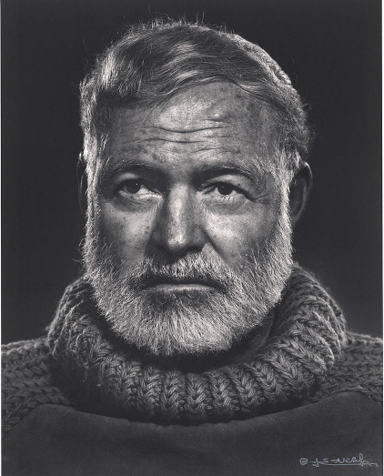 Portrait of Ernest Hemingway from the Smithsonian's National Portrait Gallery