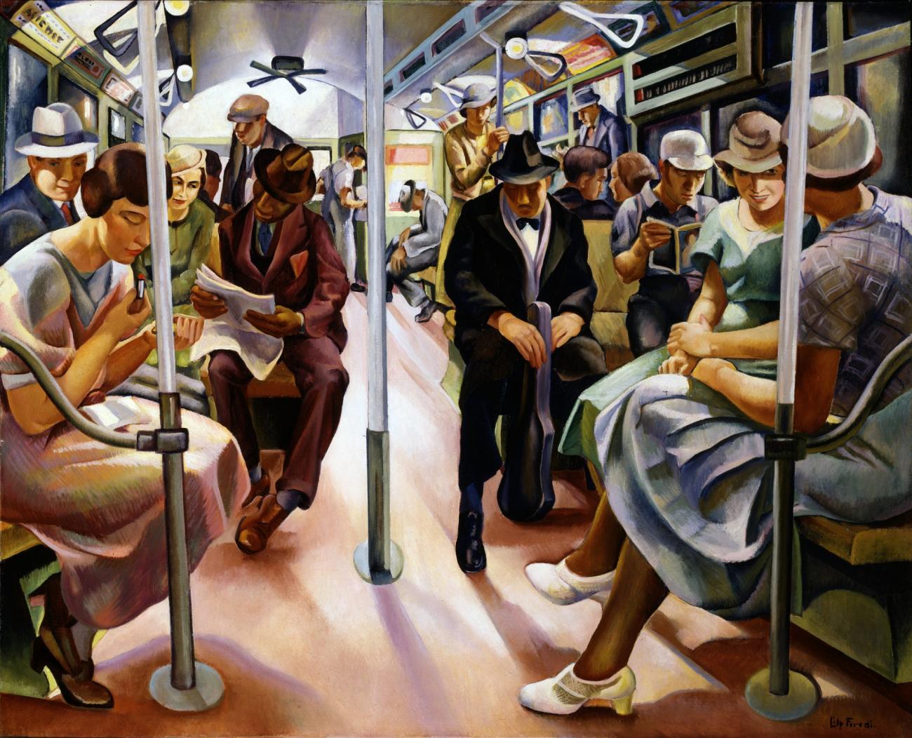 A painting titled Subway by artist Lily Furedi courtesy of the  Smithsonian Instituion