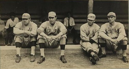 Babe Ruth and Red Sox team mates