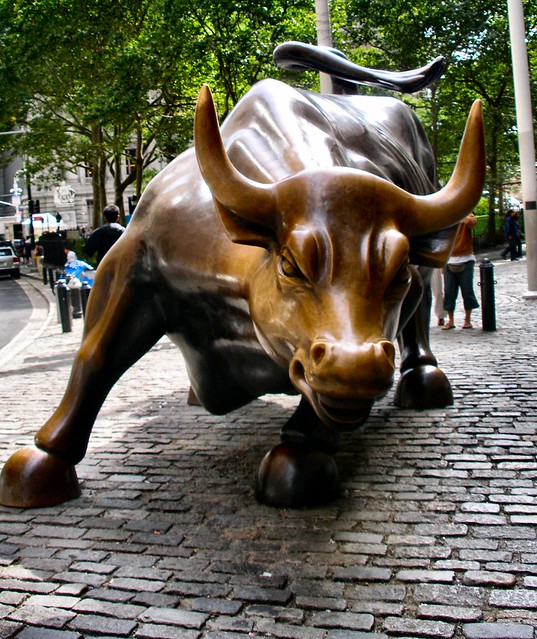 Wall Street Bull Statue by Marcy Hargan