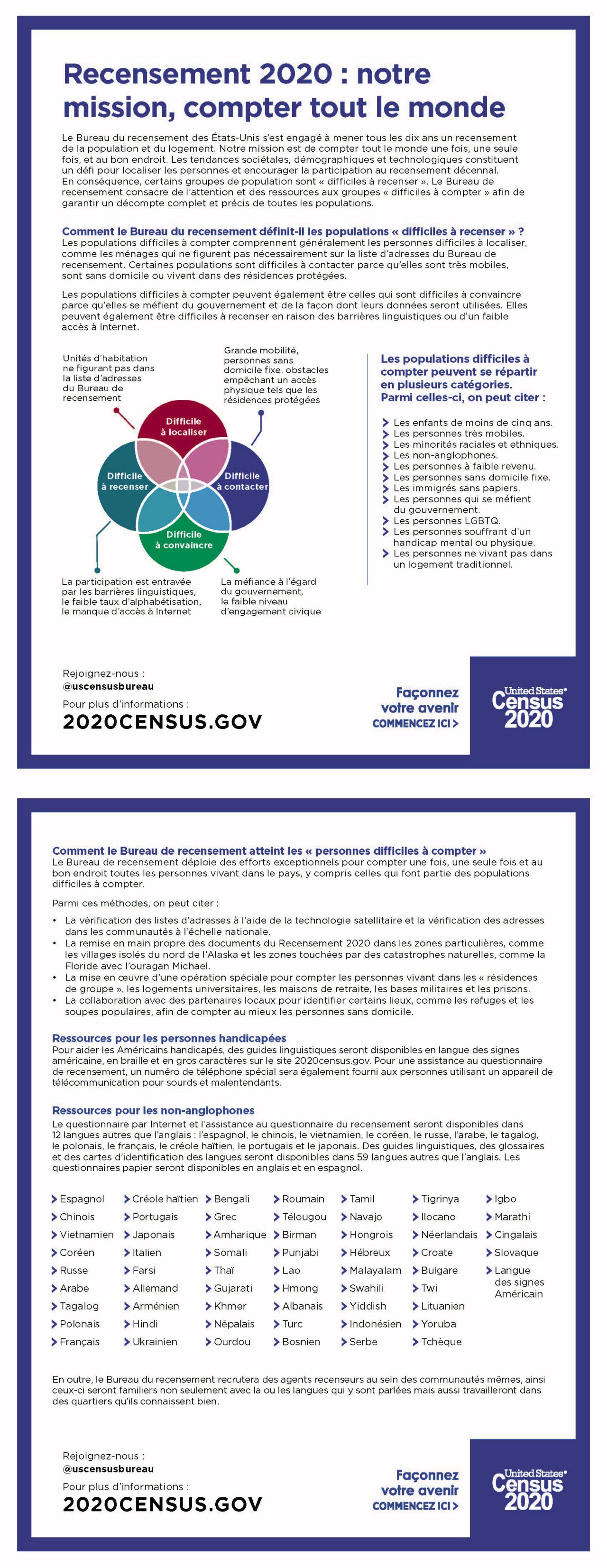 Recensement 2020 : notre mission, compter tout le monde