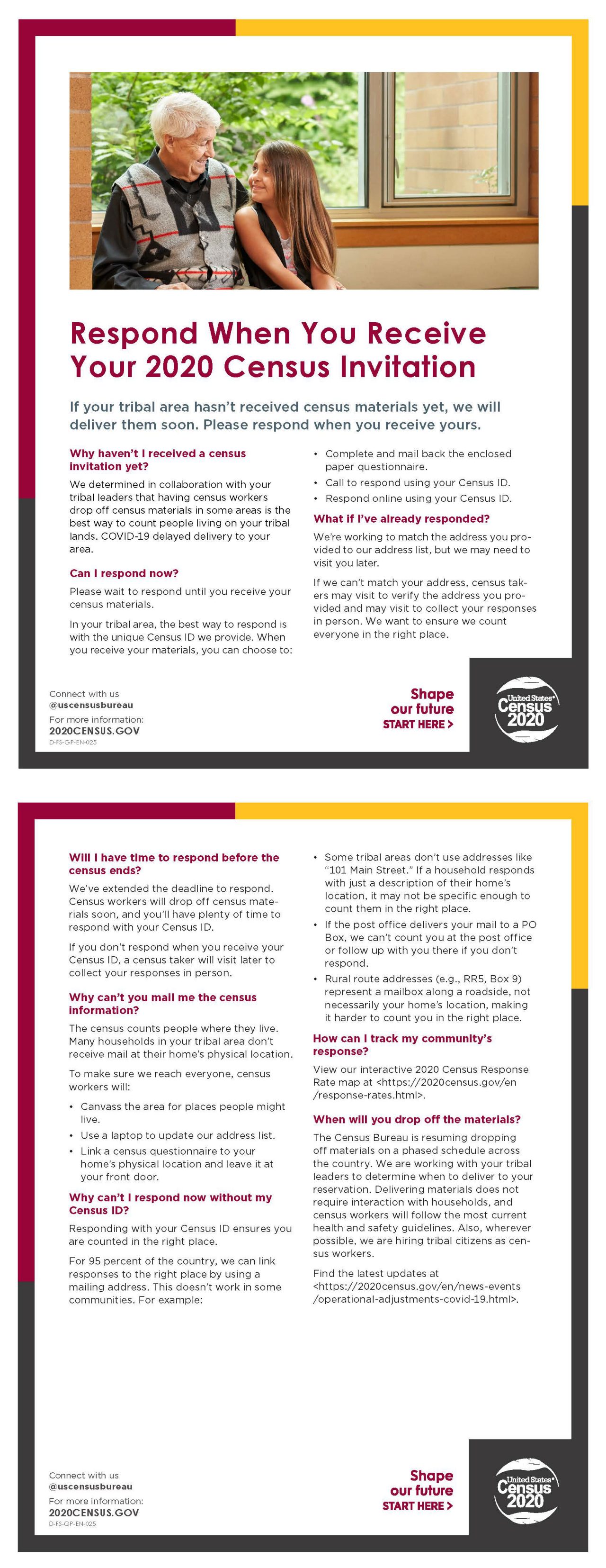 Respond When You Receive Your 2020 Census Invitation (Full document)