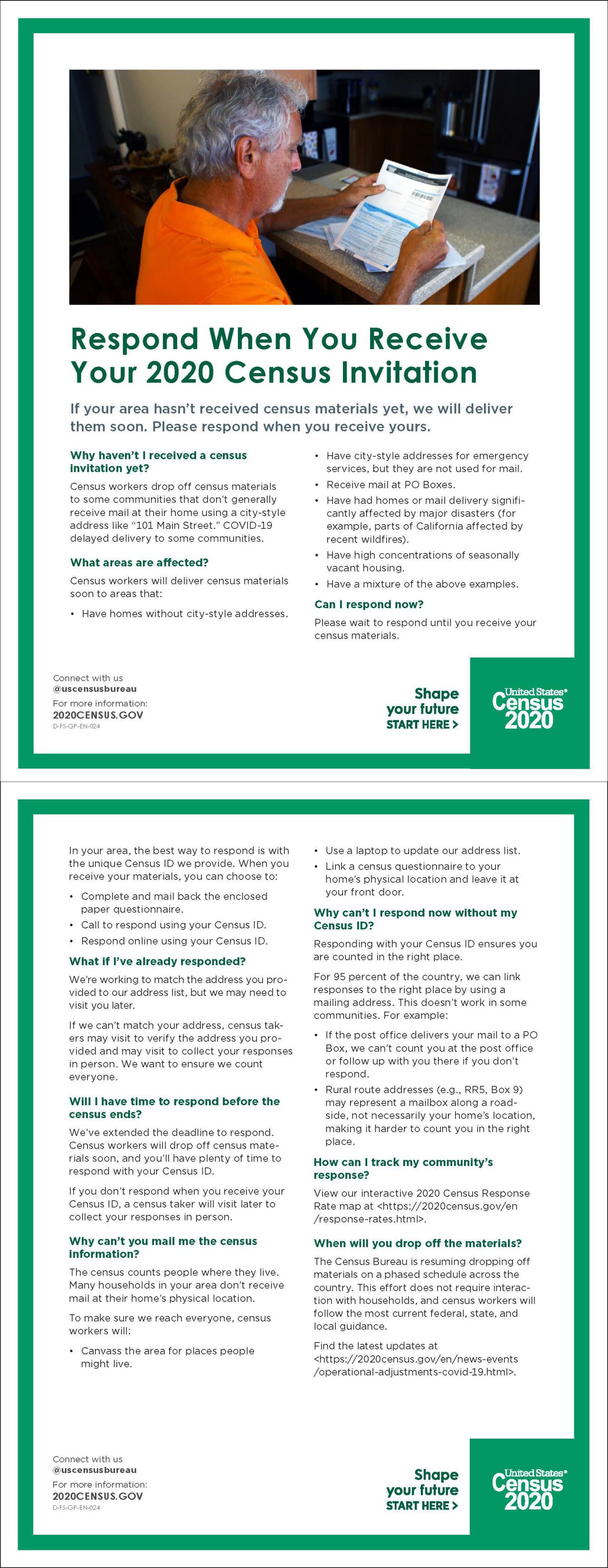 Respond When You Receive Your 2020 Census Invitation (Full document)