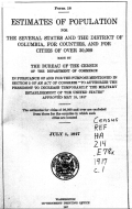 Estimates of Population for the Several States and the District of Columbia, for Countries and for Cities of Over 30,000