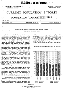Mobility of the Population of the United States:  April 1954 to April 1955 - Report
