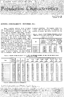 School Enrollment: October 1962