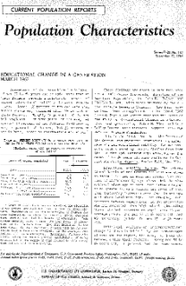 Educational Change in a Generation: March 1962