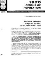 Educational Attainment by Age, Sex, and Race, for the United States: 1970