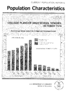 College Plans of High School Seniors: October 1974