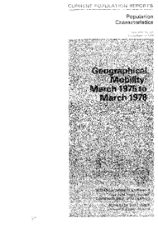 Geographical Mobility:  March 1975 to March 1978