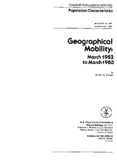 Geographical Mobility:  March 1982 to March 1983
