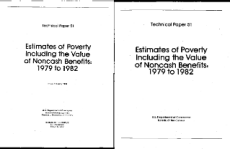 Estimates of Poverty Including the Noncash Benefits 1979 to 1982