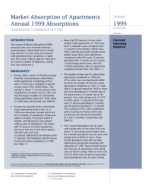 Market Absorptions of Apartments , Annual 1999 Absorptions