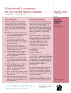 Educational Attainment in the United States (Update) March 2000