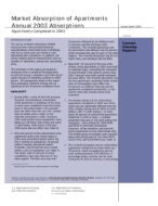 Market Absorption of Apartments Annual 2003 Absorptions, Apartments Completed in 2002