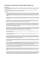 Characteristics of Apartments Completed 2008: Analytical Text