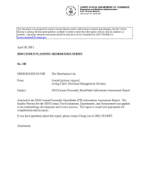 2010 Census Personally Identifiable Information Assessment Report