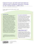 Characteristics of Selected Sub-Sharan African and Caribbean Ancestry Groups in the US: 2008-2012
