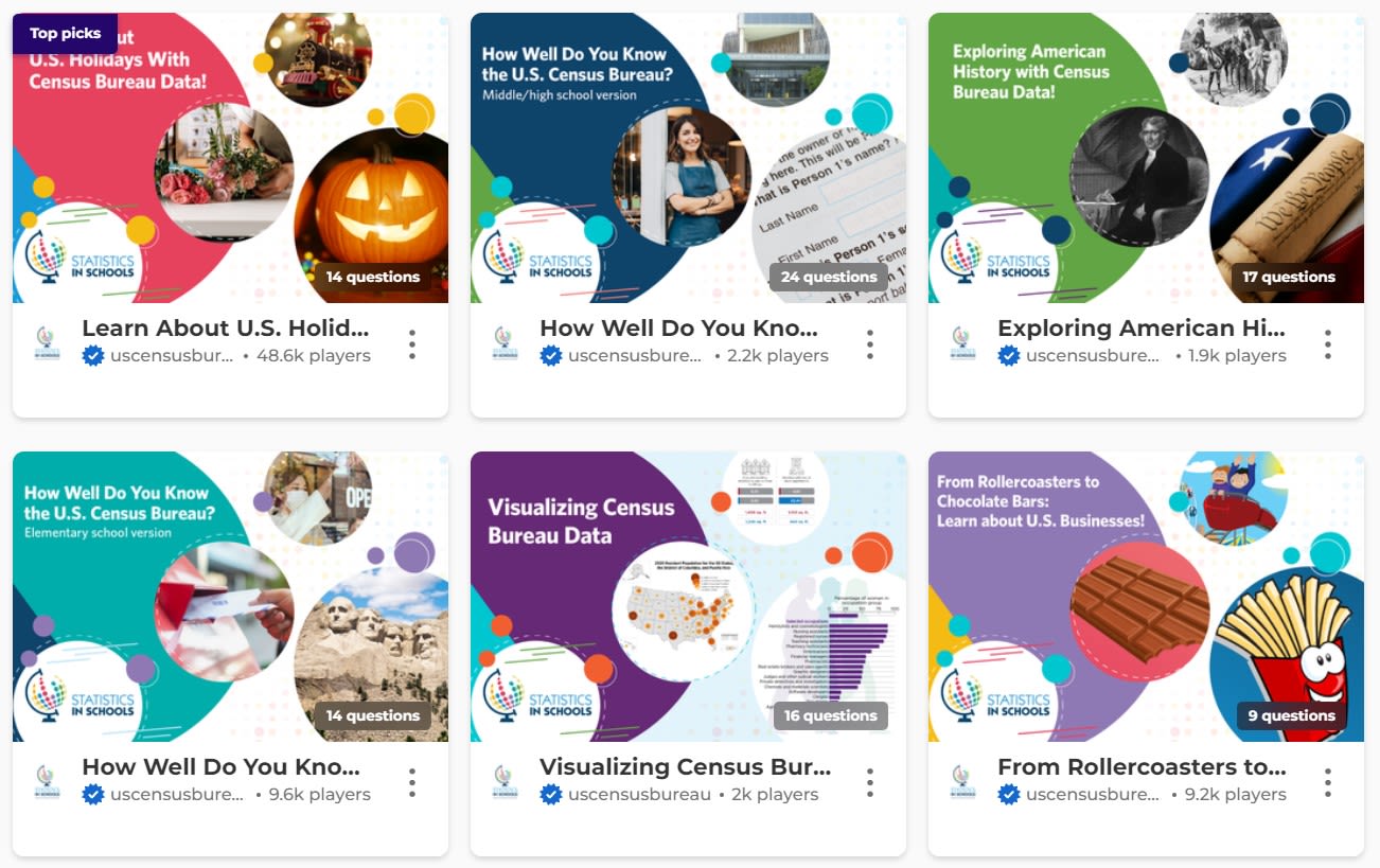 Statistics in Schools Kahoot! Games