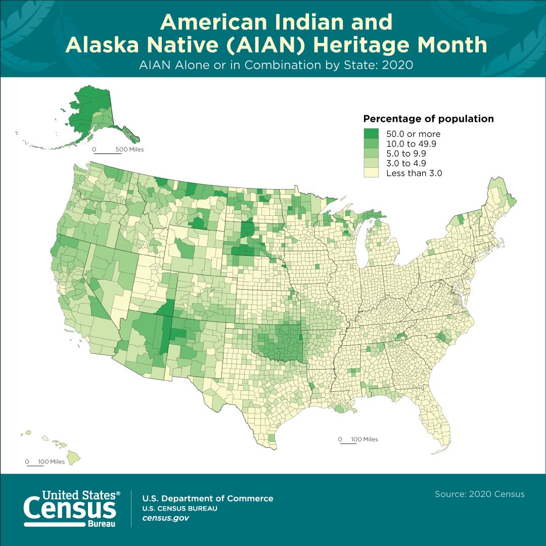 AIAN Population Alone or in Combination by State: 2020