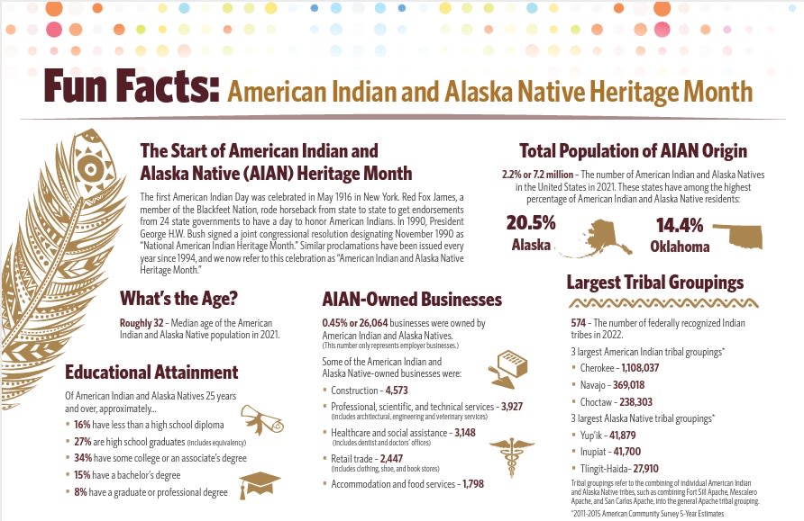 Statistics in Schools: AIAN Heritage Month Fun Facts