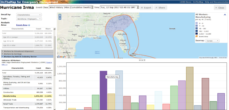 Screenshot of OnTheMap for Emergency Management