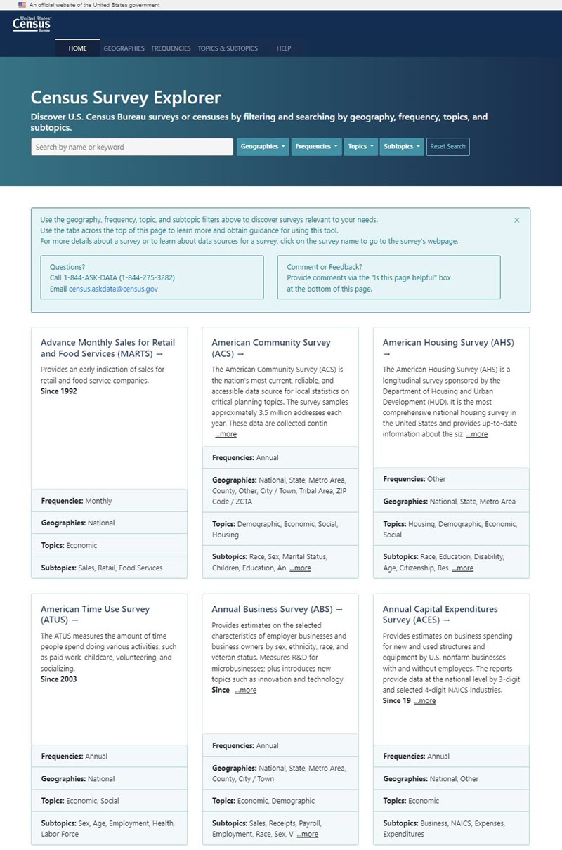 Exploring Census Data Made Easy - Tool