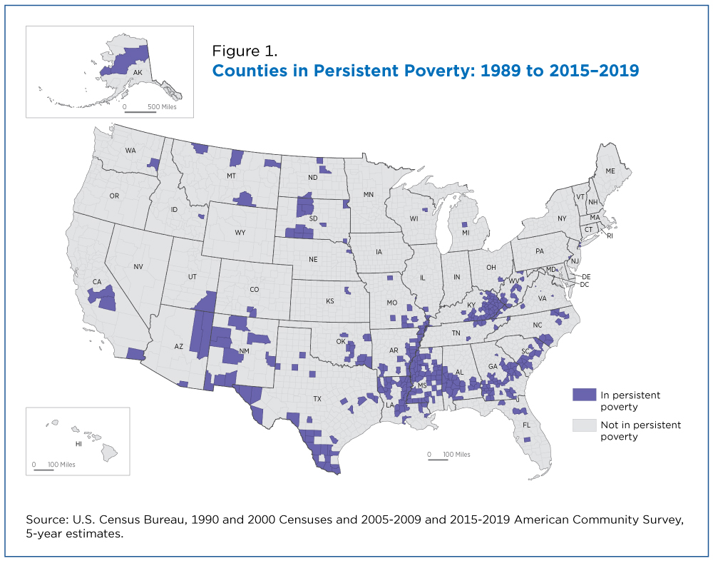 Figure 1. Counties in Persistent Poverty: 1989 to 2015-2019