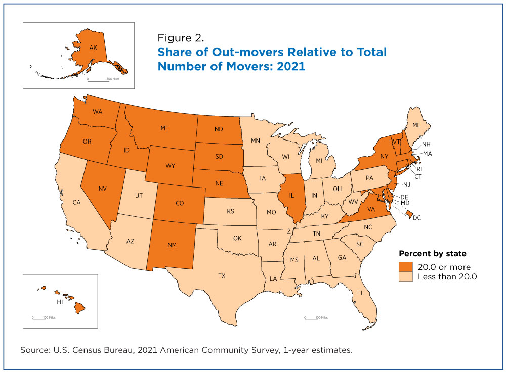 Figure 2. Share of Out-movers Relative to Total Number of Movers: 2021