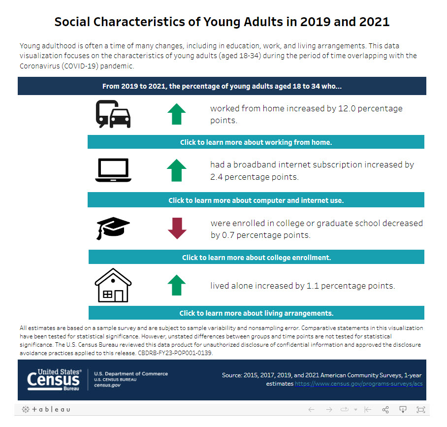 Social Characteristics of Young Adults in 2019 and 2021