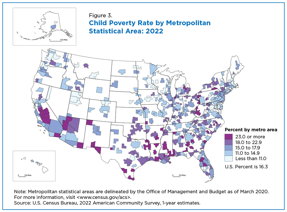 Figure 3. Child Poverty Rate by Metropolitan Statistical Area: 2022