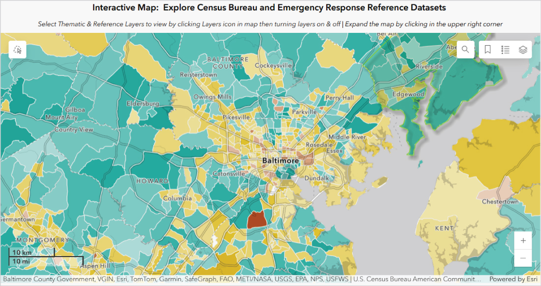 Interactive Map: Explore Census Bureau and Emergency Response Reference Datasets