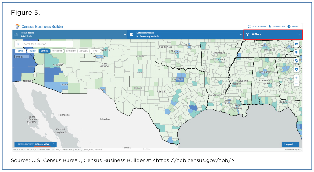 Figure 5. Census Business Builder - Filters