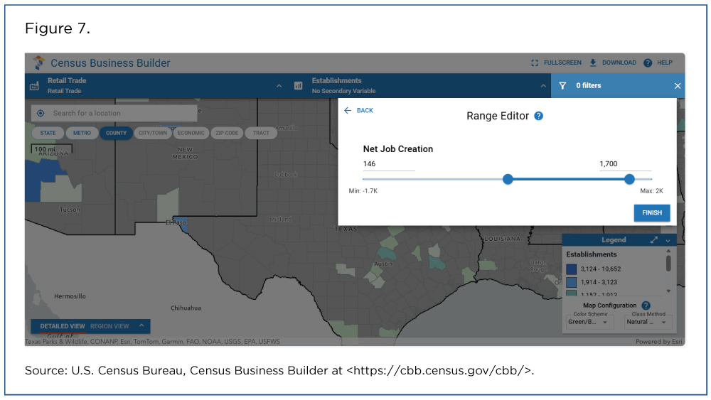 Figure 7. Census Business Builder - Range Editor