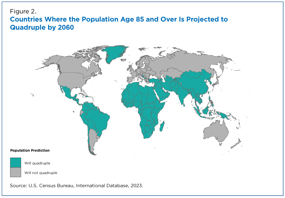 Figure 2. Countries Where the Population Age 85 and Over is Projected to Quadruple by 2060