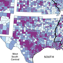 Concentration of High-Income Households for Each County in the United States: 2007–2011