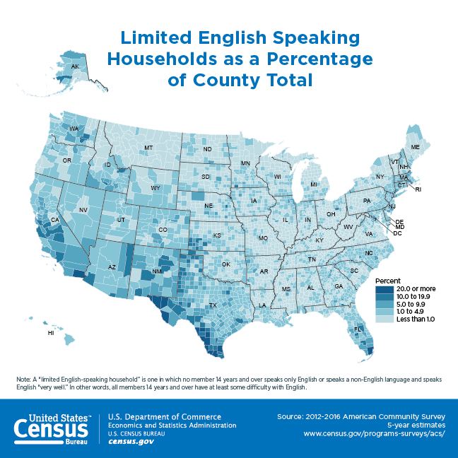 Limited English Speaking Households as a Percentage of County Total