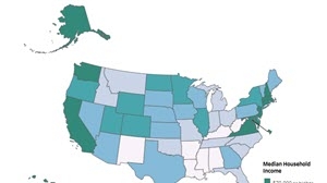 Explore data related to income using the 2018 ACS 1-year estimates through an interactive state map.